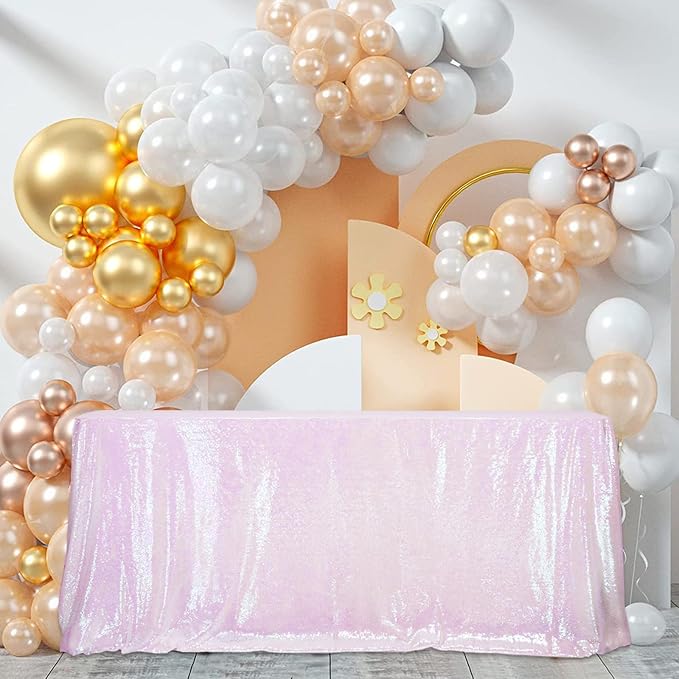 SquarePie Sequin Tablecloth 50 x 72 Inch Iridescent Sparkly Table Linen - Image 2