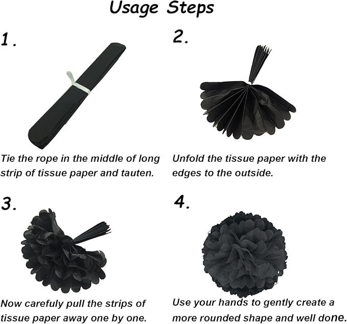Hanging Paper Fan Set, Tissue Paper Pom Poms Flower Fan and Honeycomb Balls - Image 6