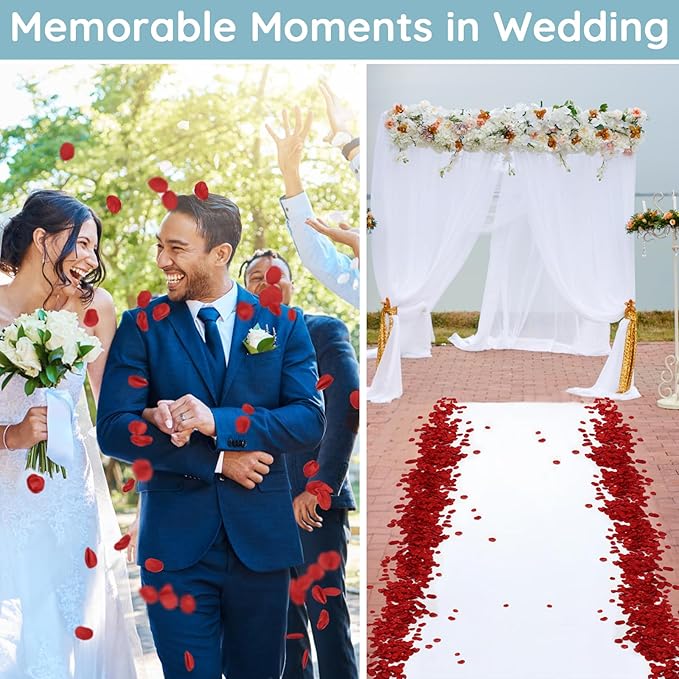 Suream 600 Pcs Flower Petals for Wedding, Flower Girl Basket, Romantic Night - Image 3