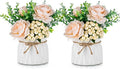 BLOSMON Table Decor Artificial Flowers Vase 7 Inch Small Fake Champagne Flower by Blosmon