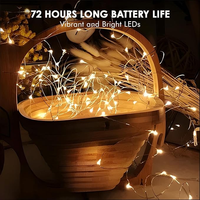 12 Pack Fairy Lights Battery Operated String Lights，7FT 20LED Waterproof Silver - Image 5