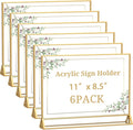 Clear Acrylic Sign Holder 11x 8.5 Horizontal Double Sided Gold Frame Flyer by PPH-SisyPurchaseNow