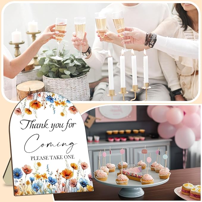 Thank You for Coming Please Take One Sign, Floral Decor Wedding Shower Favors - Image 5