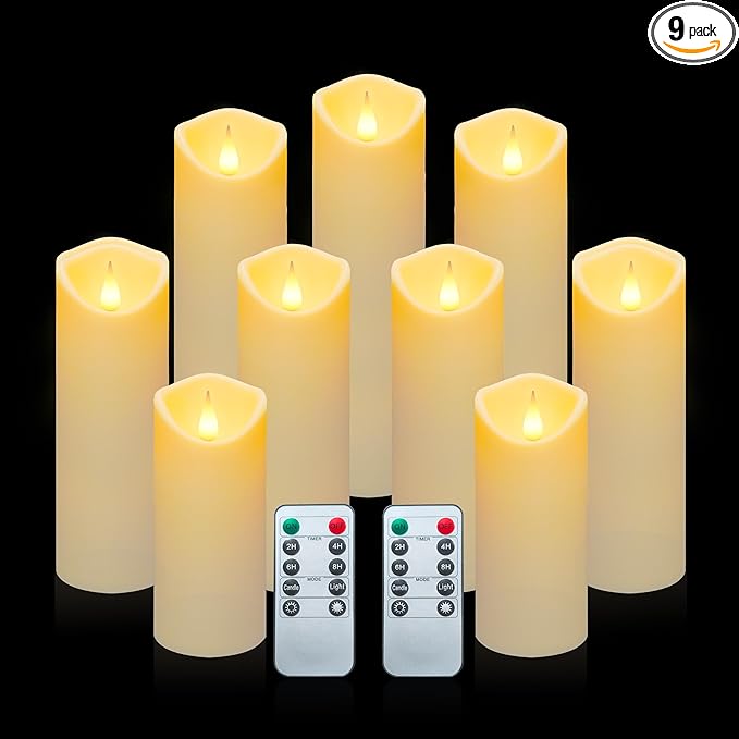 Aignis 9pcs Flameless LED Candles Battery Operated by Aignis