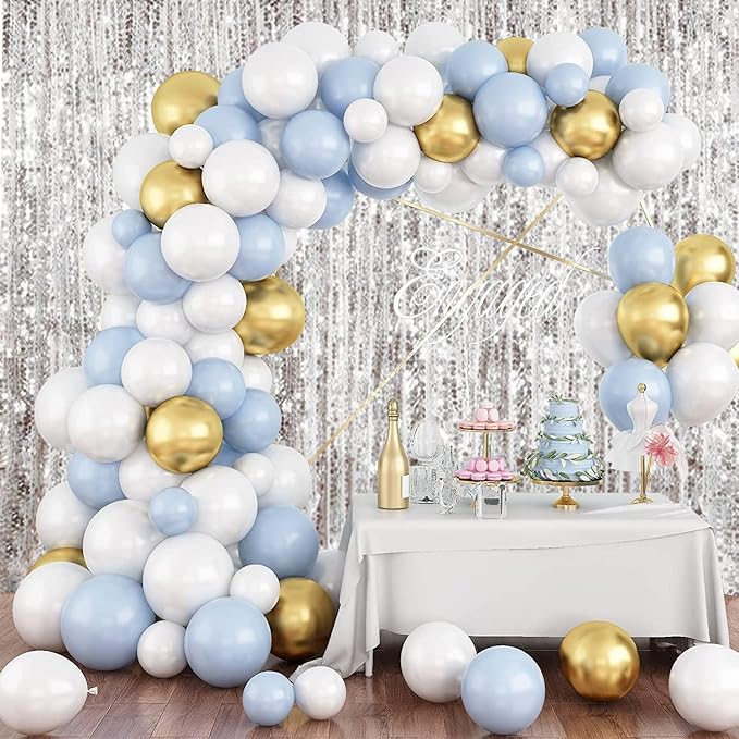 HH 9x9FT Big Silver Sequin Backdrop Curtains, Shimmer Sequin Fabric Photography - Image 7