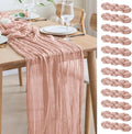 Asee'm 12pcs Cheesecloth Table Runner 120 Inches Dusty Pink Boho Gauze Cheese by Aseem