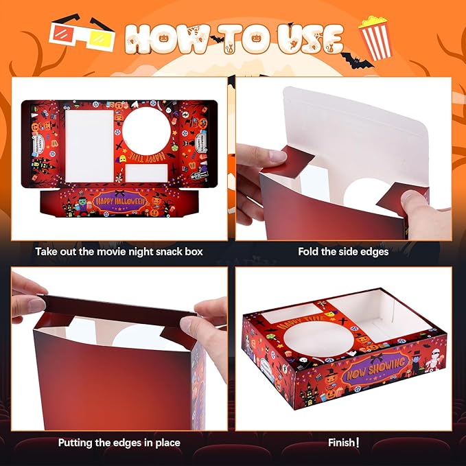 Faccito 36 Pcs Movie Night Snack Trays Movie Theater Snack Boxes Night Supply - Image 5