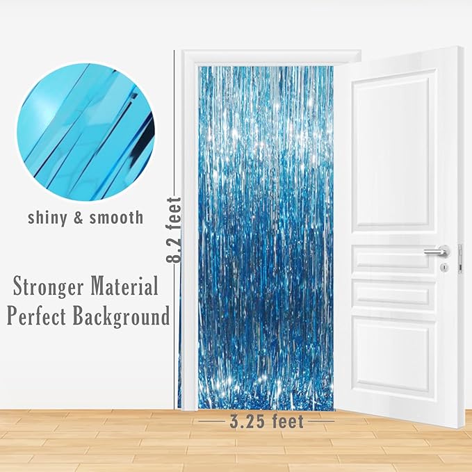 GOER 6.4 ft x 8.2 ft Metallic Tinsel Foil Fringe Curtains, Graduation - Image 3