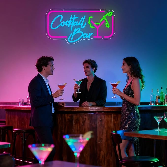 Cocktail Bar Neon Sign, Cocktail Vintage LED Neon Light Signs - Image 6