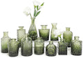 12pcs Glass Bud Vase Set, Small Green Flower Vases by SUPMIND