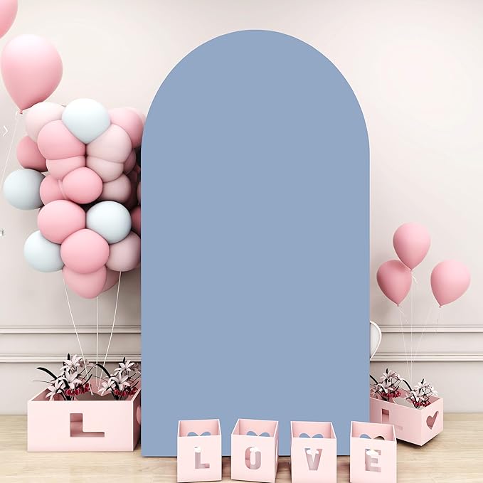 Wedding Arch Cover Dusty Blue 6FT Arch Backdrop Cover Spandex Covers by SOMUAUY