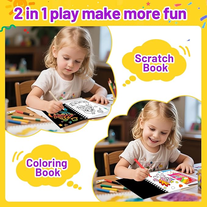 Party Favors for Kids: 16 Pack Scratch Art Notebooks - Image 3