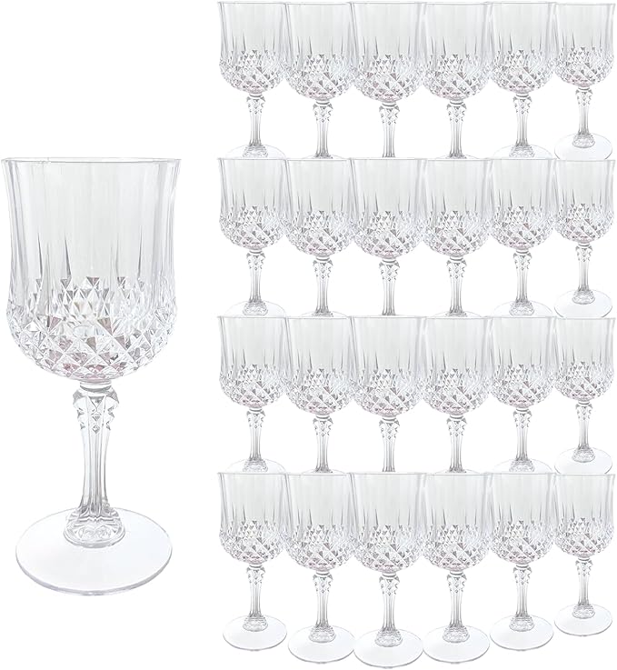 Plastic Wine Glasses，Plastic Goblets Vintage Style Cordial Drinking Glasses by LEYIQUCHAMPAGNEWINEGLASSES