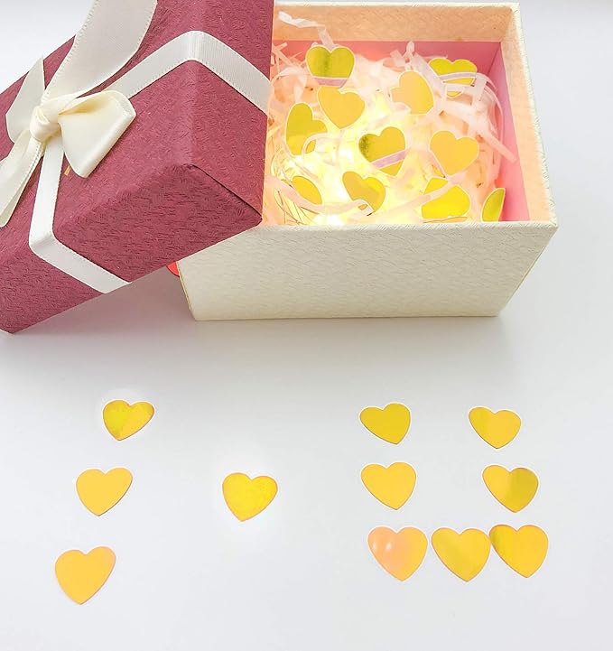 Heart Confetti Valentine's Day Table Confetti Metallic Foil - Image 6