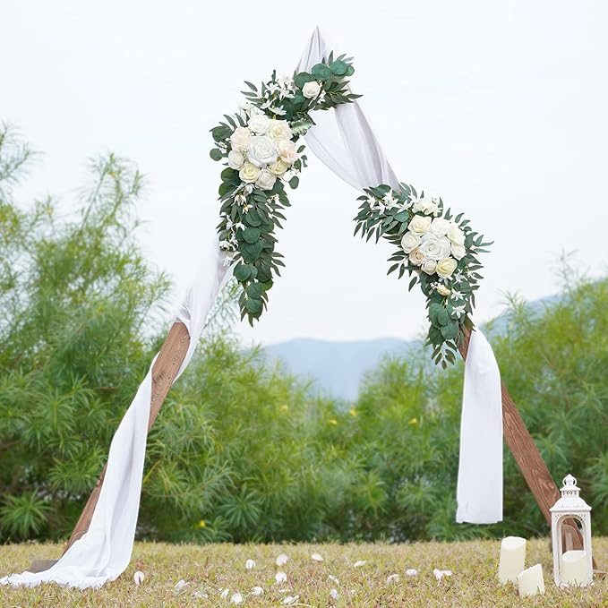 ponatia Wedding Arch Flowers, Artificial White Wedding Flowers - Image 6