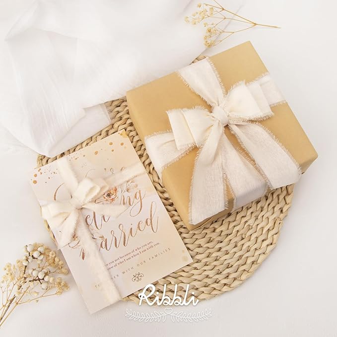 Ribbli 3 Rolls Ivory Ribbon 5/8 Inch x 18Yards Cream White Handmade Cotton - Image 3