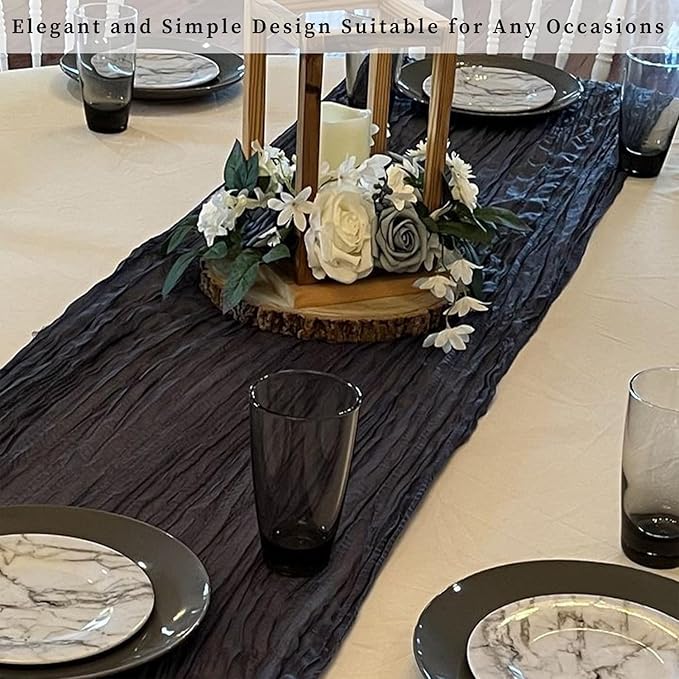 10FT 6 Pack Black Cheesecloth Table Runner 20 x 120 Inch Long Boho Fabric - Image 7