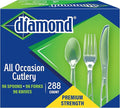 Diamond® All Occasion Clear Disposable Cutlery Set 288 Count – 96 Forks by LifemadeProducts