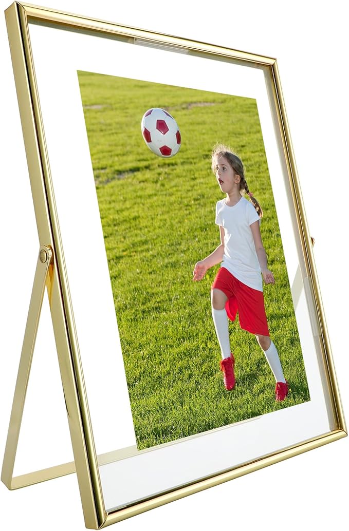 Gold Floating Frame, For Picture 5x7, Tabletop Shelf Photo Frame, Classy Gift by AhaGoOfficial