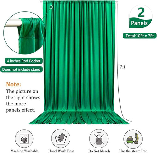 10 x 7 Feet Hunter Green Backdrop Curtain - Image 2
