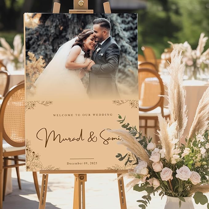 Personalized Bride & Groom Wedding Welcome Sign - Image 2