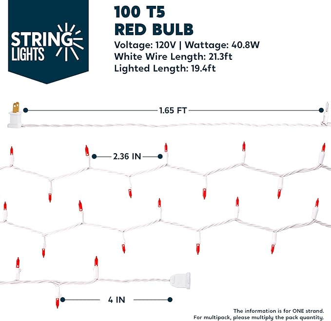 Joiedomi Christmas String Lights Indoor, 21.4 FT Lighting Decor - Image 4