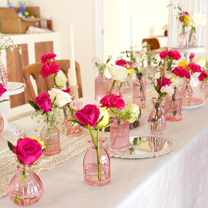 Pink Glass Bud Vases in Bulk 24 - Image 3