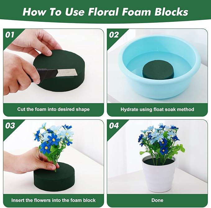 12 Pcs Floral Foam Blocks for Fresh & Artificial Flowers, 5.5" L x 3.1" W x - Image 4