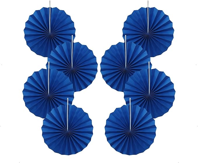 Blue Birthday Decorations, DIY Blue Paper Fans Hanging Decoration, Party by BARTHEW