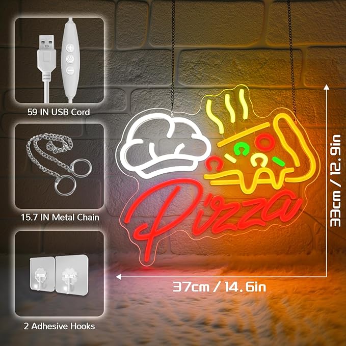Pizza Neon Sign, Colorful Pizza Neon Signs - Image 3