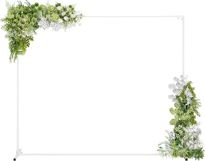 Walensee 7.9FTx6.6FT White Wedding Arch Backdrop Stand, Adjustable Square Metal by Home