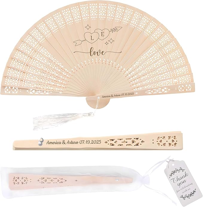 50 PCS Custom Fans Personalized Folding Fans by Unknown