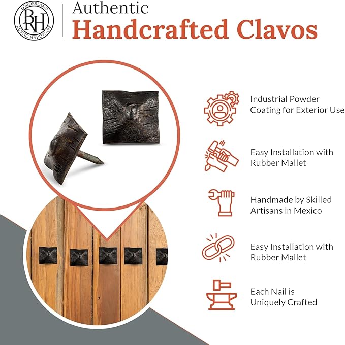 50 Pack 1" Square Head Iron Clavos Decorative Nails – Unfinished – Handmade - Image 2