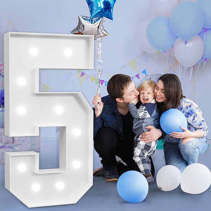 imprsv Marquee Numbers Large 5th-Birthday Decorations: 4ft Light Up Number - Image 6