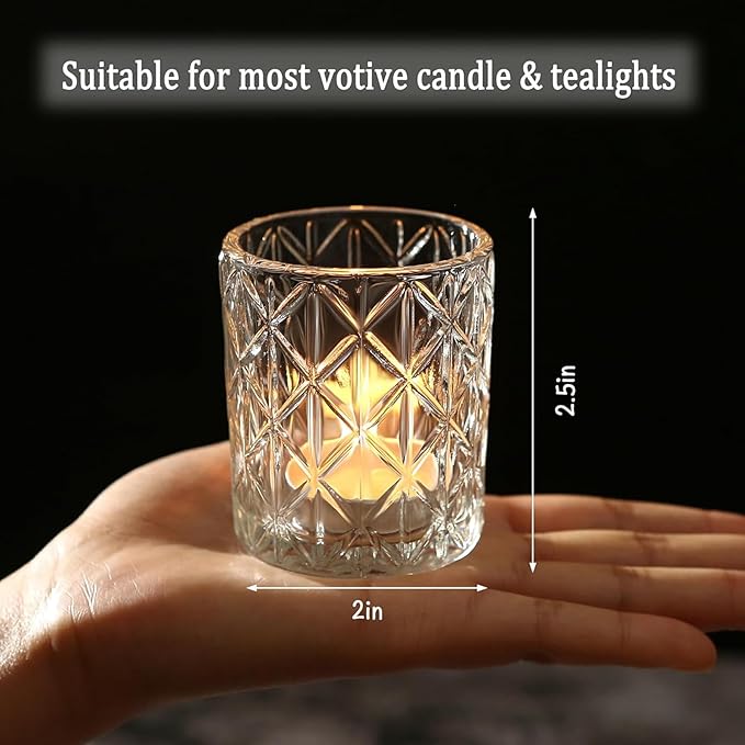 72pcs Clear Votive Candle Holders, Vintage Glass Candle Holder - Image 3