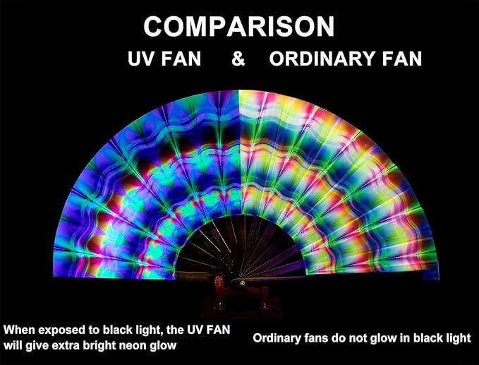 Amajiji Rave Folding Hand Fan Popping Fans - Image 5