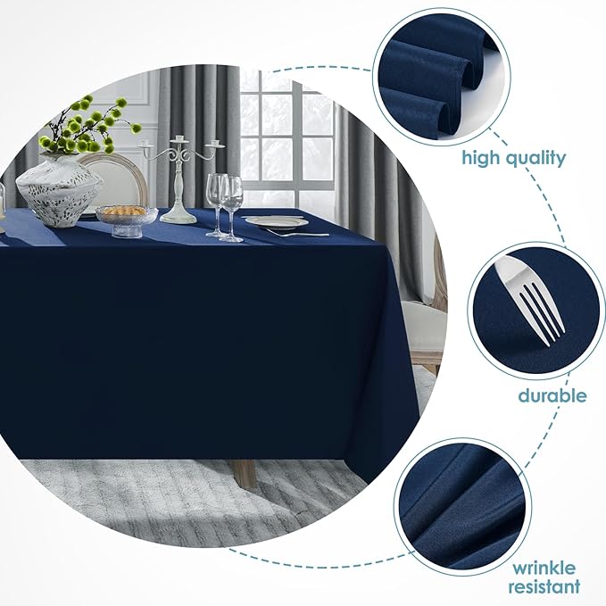 VidaFete Tablecloth 6 Pack 90 * 132inch Rectangle Table Cloth Polyester - Image 3