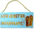 Rustic Wooden Signs Hand Carved FLIP FLOP "LIFE IS BETTER IN FLIP FLOPS" SIGN by Eletina