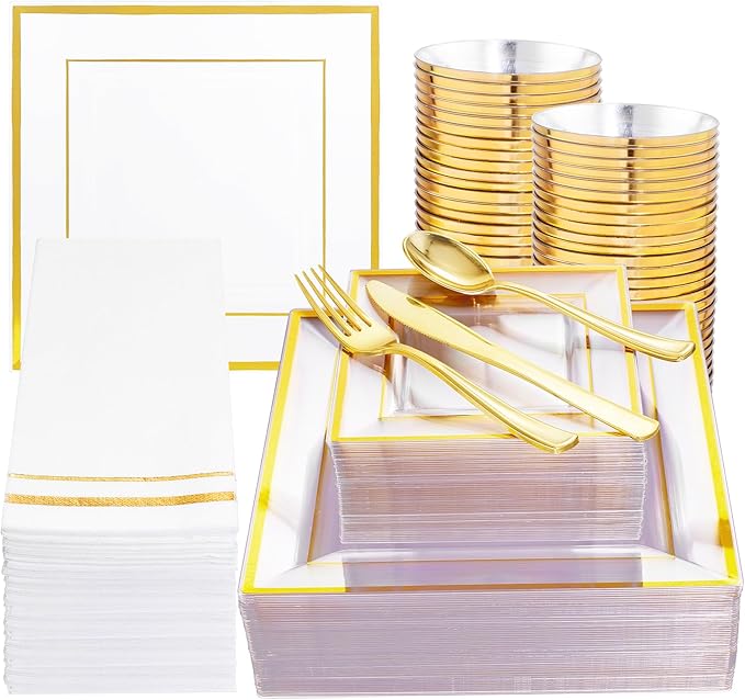 Festiva 350Pcs Clear Plastic Plates by Festiva