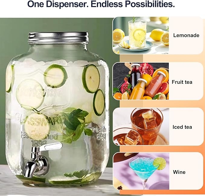 2 Gallon Drink Dispensers for Parties, 2 Pack Beverage Dispensers - Image 6