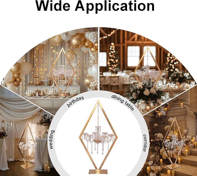 2PCS Elegant Metal Diamond Candle Holder - Image 8