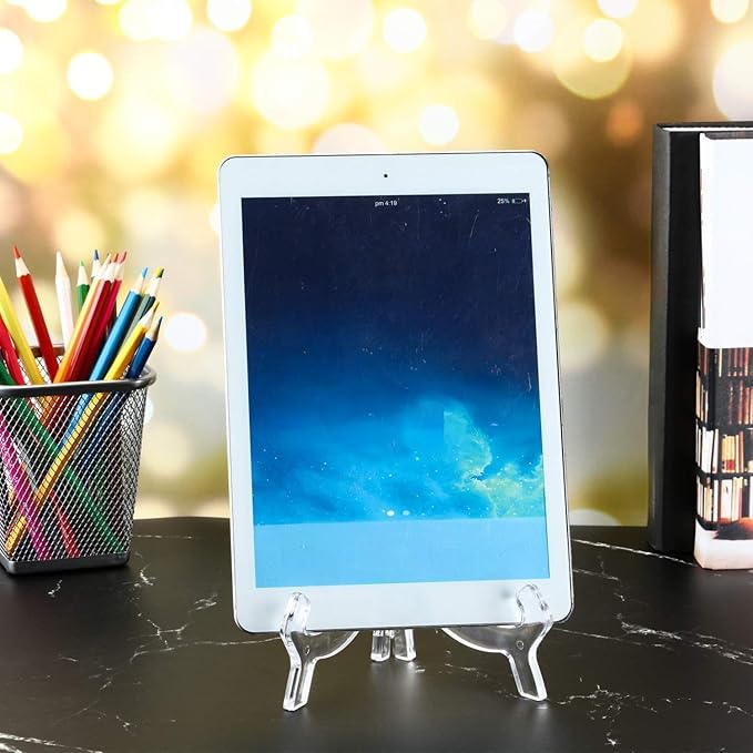 HESTYA 3 Pieces 4.5/7/9.8 Inch Clear Acrylic Easels Display Stands Plate Stands - Image 4