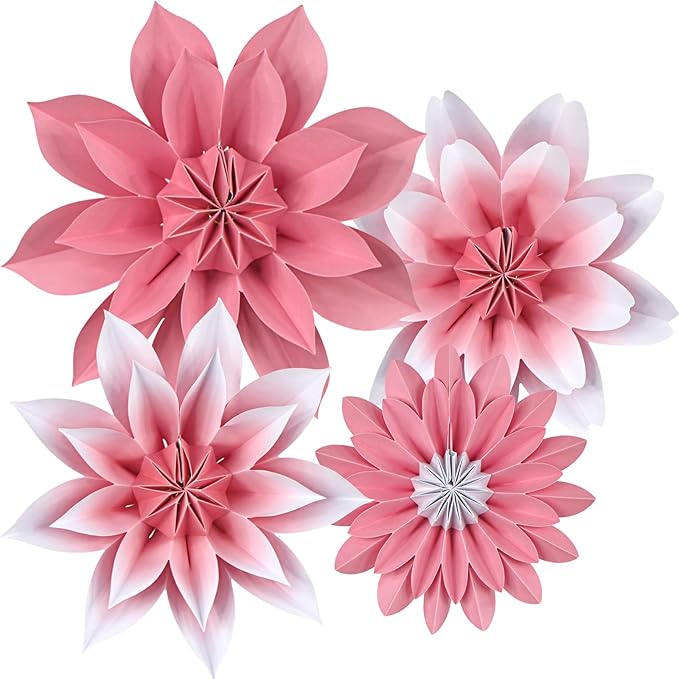 ADLKGG Paper Flower Fan Decorations, Tea Party, Spring Summer Party, Baby Shower by ADLKGG