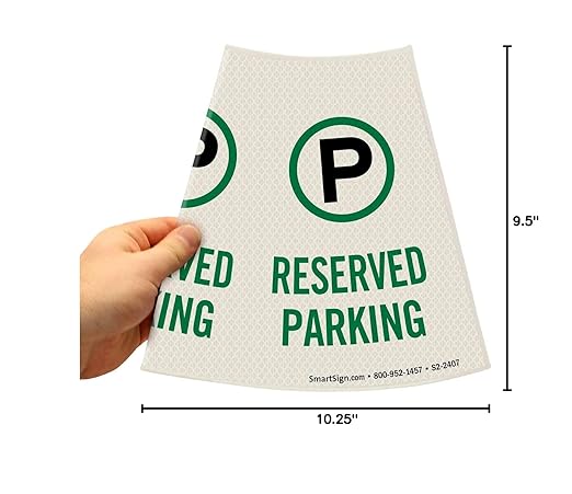 SmartSign 6-Pack 'Reserved Parking' Reflective Cone Message Sleeve Collar - Image 6