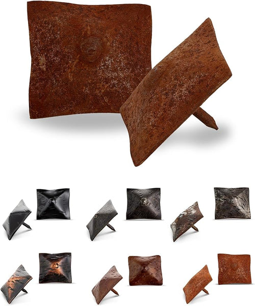 100 Pack 1.5" Square Head Iron Clavos Decorative Nails – Rusted – Handmade by BorderlandRusticHardware