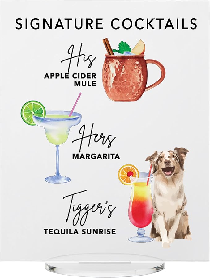 Pet Signature Drink Wedding Signs by Elation+Factory+Co.