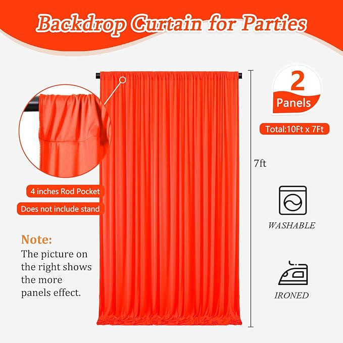 10 x 7 Feet Orange A Backdrop Curtain - Image 2