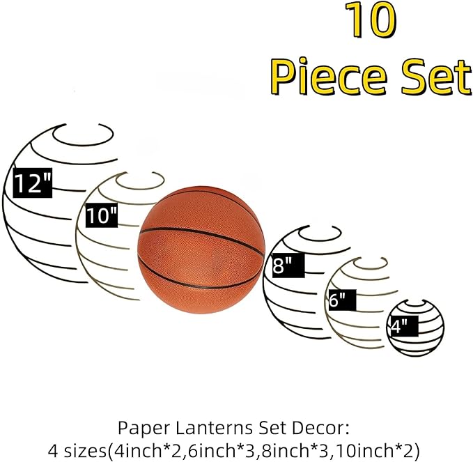 Red Paper Lanterns 10pcs Party Hanging Decorations - Image 5