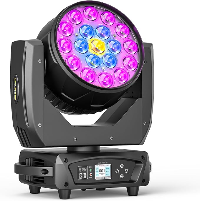 19x10W Moving Head Light Focusing/Beam/Wash/Zoom Effect Stage DJ Lights 4-in-1 by XELLETYE