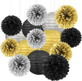 Black Silver Gold Party Decorations by HongTongTong